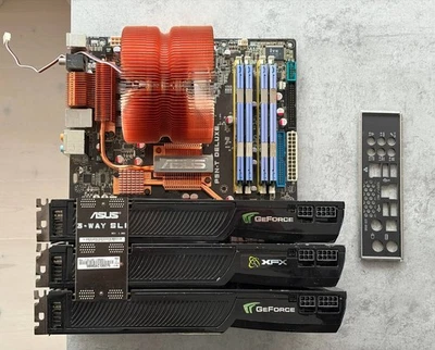 ASUS P5N-T DELXUE + QX9650 + x3 GTX 280 + 4x2GB Ram Kingston HyperX 800MHz - Image 1 of 4
