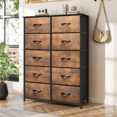 10-Drawers Dresser Fabric Storage Tower Organizer Unit for Bedroom Living Room - Image 1 of 4