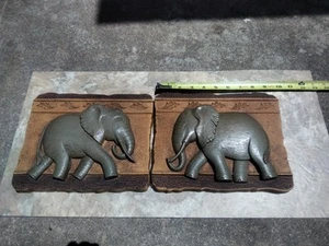 Home Interior- Elephant Plaques-2 Piece Pair - Picture 1 of 4