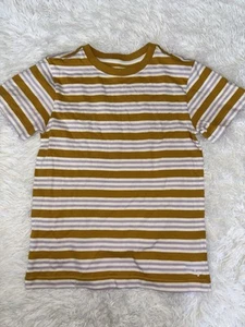Janie & Jack boys sz. 7 yellow design striped tee. Cute, excellent condition - Picture 1 of 8