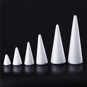 12Pcs White Polystyrene Cones for DIY Christmas Ornaments and Craft Projects - Picture 1 of 12