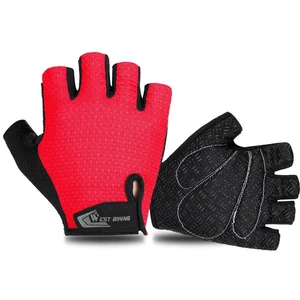 Anti-Slip Cycling Gloves Men Women Half Finger Summer Breathable MTB RED (L) - Picture 1 of 8