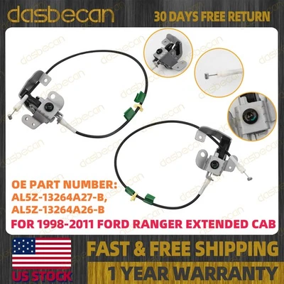 Pair Rear Left & Right Upper Door Lock Latch w/Cable For Ford Ranger 1998-2011 - Image 1 of 4