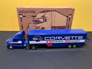 1/64 ERTL WHITE/GMC SEMI TRUCK & TRAILER #T364 CHEVROLET CORVETTE GRAND SPORT - Picture 1 of 3