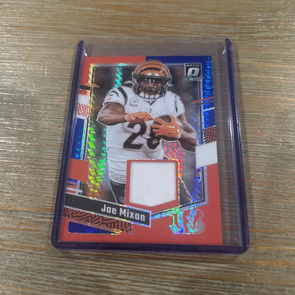 2023 Panini Donruss Optic - Donruss Threads Blue Hyper Prizm #DT-JM Joe Mixon  - Image 1 of 3