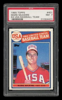 Topps Set-Break #401 1985 Mark Mcgwire 1984 equipo de béisbol de Estados Unidos PSA 7 casi nuevo Foto 1 de 3