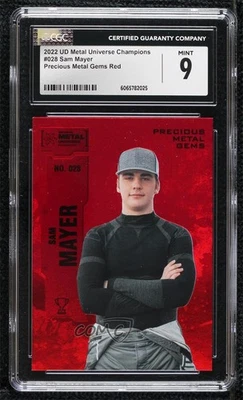 2022 Skybox Metal Universe Champions PMG Red /100 Sam Mayer #028 CGC 9 Mint - Image 1 of 2