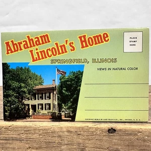 Vintage Abraham Lincoln Home Postcard Folder Springfield Illinois - Picture 1 of 15