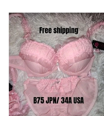 Juego de sujetador rosa B80 JPN / 36A EE. UU. Foto 1 de 4