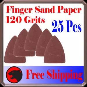 Pack 25 Sandpaper Oscillating Multi Tool Fein 120 Grits Finger Sand Paper Makita - Picture 1 of 2