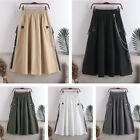 Lady A Line Cargo Skirt Chain Strap Pleated Frill Elastic Waist Pockets Plain