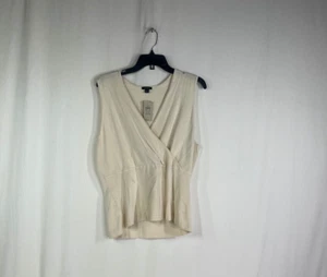 NWT Ann Taylor Women's Beige/Cream Colored Crossover Top - Size XXL - Picture 1 of 6