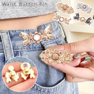 Adjustment Button Metal Tightening Waistband Pin Garment Jeans DIY Waist N2S7 - Image 1 of 4