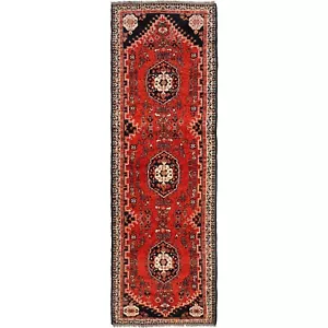 Tribal Geometric 10ft Runner Heriiz Serapi Rug Wool Handmade Rug 3'x10'ft B29775 - Picture 1 of 8