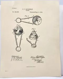 Stampa brevetto 1894 di Edson Clement Baughman's Kitchen Dipper disegno meccanico - Foto 1 di 1