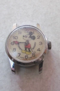 VINTAGE WALT DISNEY MICKEY MOUSE SWISS MADE WRIST WATCH PARTS OR REPAIR - Picture 1 of 2