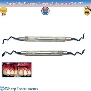 VT6 & VT7 Implant Tunneling Instruments Dental Flap Surgery Periotome - Picture 1 of 3
