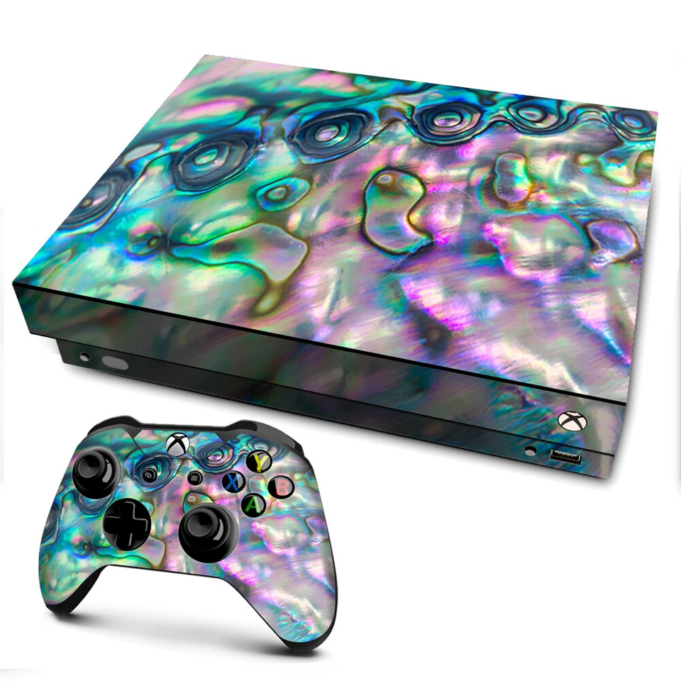 Consola Xbox One X Skins Calcomanía Envoltura SOLO AbalOne Xhell Rosa Verde Azul Ópalo Foto 1 de 1
