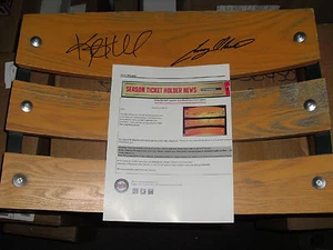 Kent Hrbek Tony Oliva doppelt signierte Minnesota Twins Legends Club Holzsitzlehne  - Bild 1 von 4