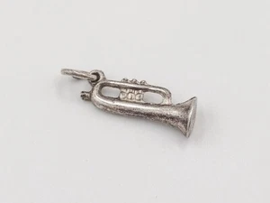 Vintage 925 Sterling Silber Trompete Bettel Anhänger Armband Halskette Schmuck - Bild 1 von 6