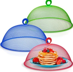 Metal Mesh Screen Food Cover Tent Umbrella 10.75 Inch Reusable Outdoor Picnic Fo - Picture 1 of 9