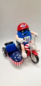 M&M’s Red White Blue Motorcycle Candy Dispenser Freedom Rider flag hat harley W4 - Picture 1 of 24