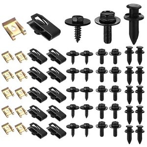 105 x Car Screws and Clips Bolts, Car Bumper Screws, Trim Engine Undertray Bolts - Picture 1 of 7