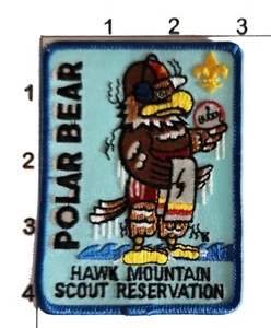 Hawk Mountain Reservation Patch BSA Boy Scouts Embroidered Vintage Polar Bear - Picture 1 of 1