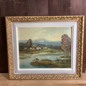 Listed Artist Oil Painting Tuscany Italy Landscape L Cergoli GIlt Gold Frame - Picture 1 of 12