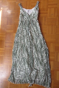 Apart Ärmelloses Träger Kleid Maxi grün-weiß Lurex Gr. 40 NEU - Bild 1 von 4
