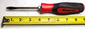 SNAP ON TOOLS SGD48 RED HANDLED 1/4 FLAT SLOTTED SCREWDRIVER USA - Picture 1 of 5