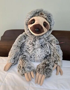 NWT Aurora REALISTIC 3 Toed Fluffy Dk Brown Sloth Stuffed Animal Plush CVS 2018 - Picture 1 of 15