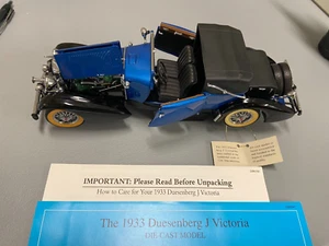 RARE 1933 Duesenberg Model J, Victoria Coupe Greta Garbo Franklin Mint, W/ box - Picture 1 of 9