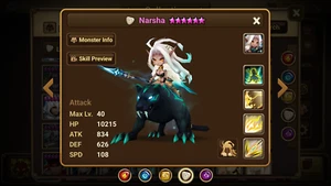 Summoners War LD Global Starter | Narsha with Scrolls and Crystals - Picture 1 of 1