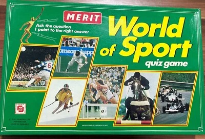 Vintage  Rare Merit World of Sport Quiz Game Made in England 100% Complete Set - Image 1 of 4