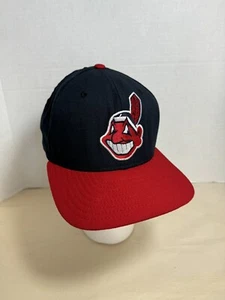 Cappello Snapback Vintage New Era Cleveland Indians Chief Wahoo - Made in USA - Foto 1 di 9
