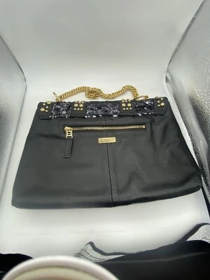 Cartera Halston Heritage lentejuelas negras/plateadas con detalles en tono dorado Foto 1 de 4