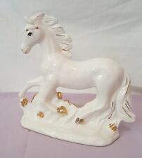Vintage Horse Statue White & Gold Hand Painted Japan 1970's Maker's Mark  A 2.