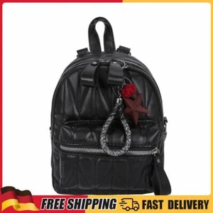 Solid Color Women PU Leather Backpack Daily Bag Shoulder Bags (Black A) - Bild 1 von 3