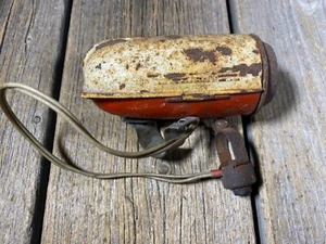VINTAGE ANTIQUE BIKE BICYCLE ELECTRIC HORN STREAMLINE USED RUSTED NOT WORKING - Picture 1 of 7