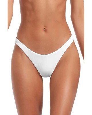 Calcinha de banho feminina Vitamin A L80118 branca californiana perna alta tamanho 6/S - Imagem 1 de 4