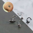 Nose Stud Piercings Steel Piercing Nose Stud Copper Spider Flower Feather  Cw