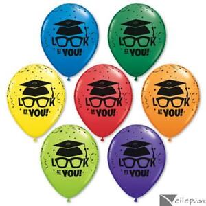 Qualatex Graduation Cap Look At You! Cool Grad 11" Latex Balloons, 10 CT