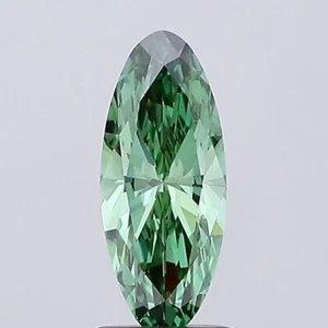 Unique 1 CT Green long Oval Shape Lab Grown Diamond for Engagement Ring - Picture 1 of 2