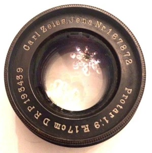 Carl Zeiss Jena 17cm 170mm F/9 1:9 Protar DRP 193439 Glass Lens in Brass Barrel - Picture 1 of 3