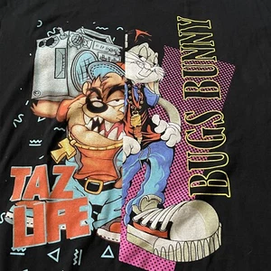 Camiseta Looney Tunes Bugs Bunny Tasmanian Devil Y2K Para Hombres Camiseta 3XL Negra Algodón - Imagen 1 de 8