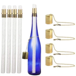 Wine Bottle Torch Kit 4 Pack, Includes 4 Long Life Torch Wicks ,Brass Torch W... - Picture 1 of 7