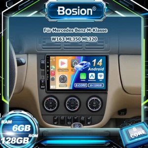 Für Mercedes Benz M-Klasse W163 ML350 ML320 Android14 CarPlay Autoradio Navi GPS - Bild 1 von 18