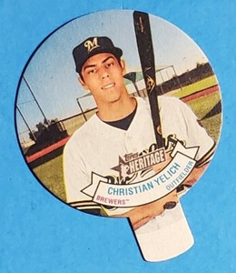 Christian Yelich 2019 Topps Heritage '70 Candy Lids Insert Card #22 Brewers ⚾️🔥