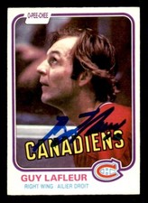 100% Authentic 1981-82 O-Pee-Chee #177 Guy Lafleur Canadiens Signed Card Auto